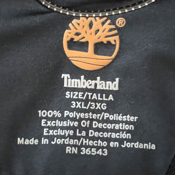 Timberland Men’s 3XL Waffle Fleece Long Sleeve Shirt Quarter Zip Pull Over Black - Picture 2 of 6